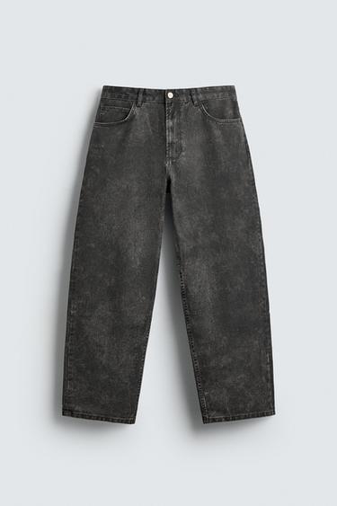 WAXED FINISH TROUSERS - Black by Zara