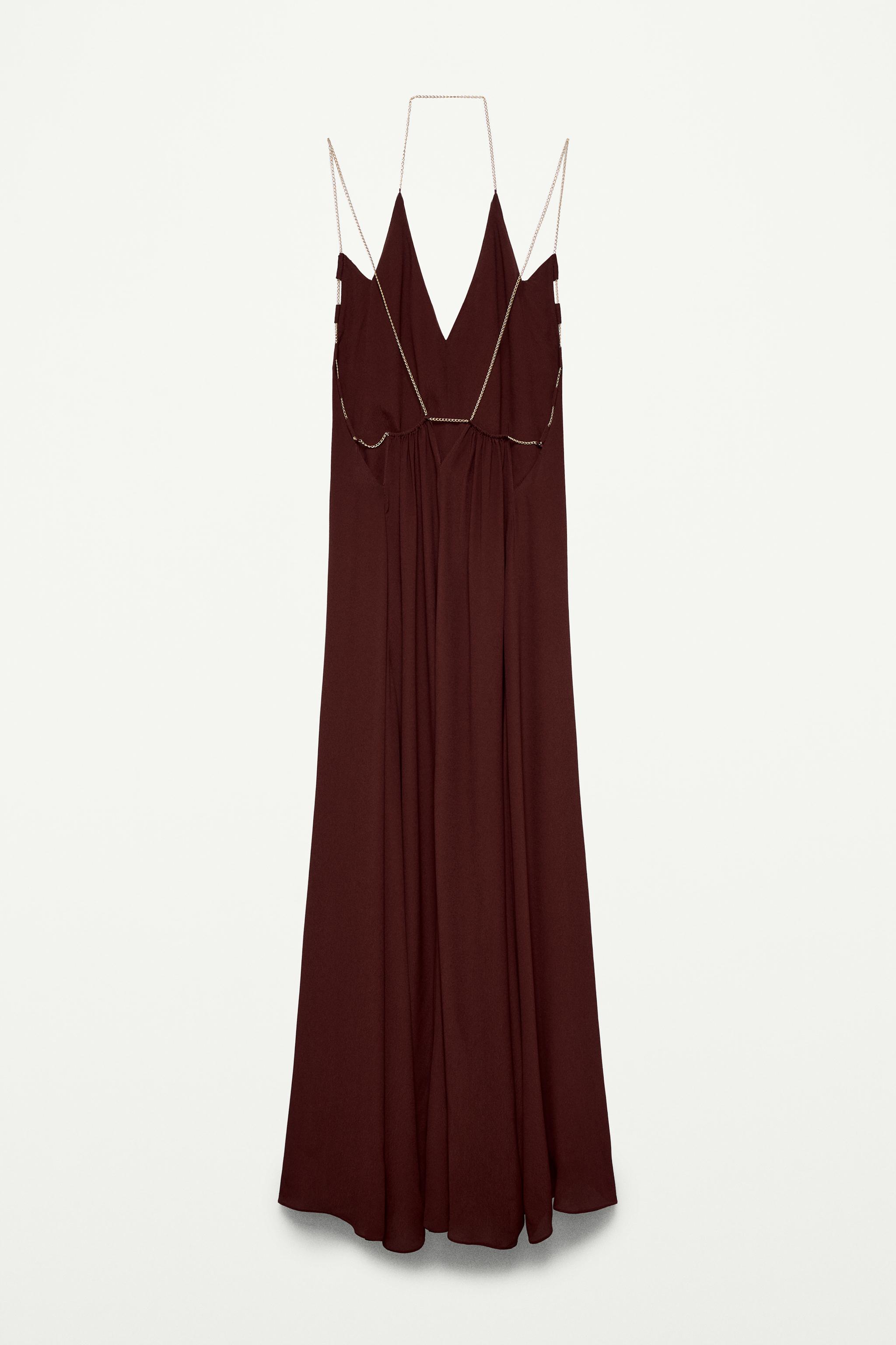 CAMISOLE DRESS WITH CHAIN - THE ITEM ZARA WOMAN - Burgundy | ZARA