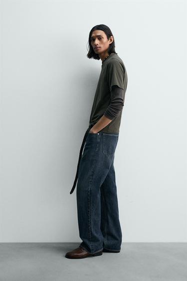 T-SHIRT RELAXED FIT LÉGER - Kaki foncé de Zara - Image 3