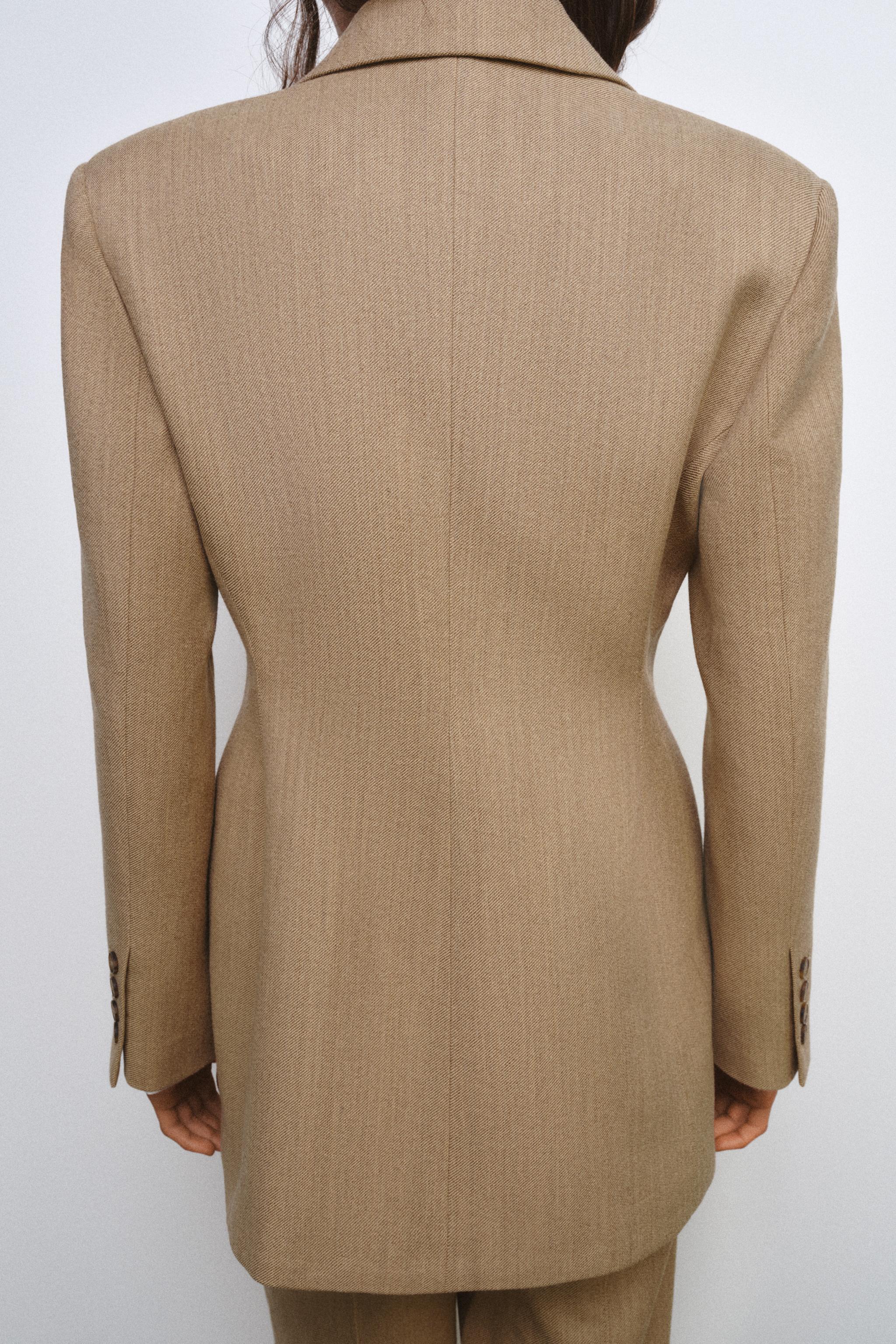 YÜN KARIŞIMLI VÜCUDA OTURAN BLAZER ZW COLLECTION - Görsel 3