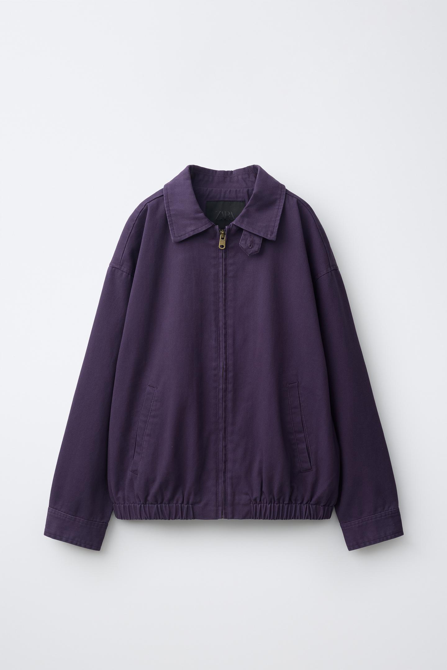 Детская куртка Zara Washed Effect Twill, цвет: Фиолетовый — фото 1