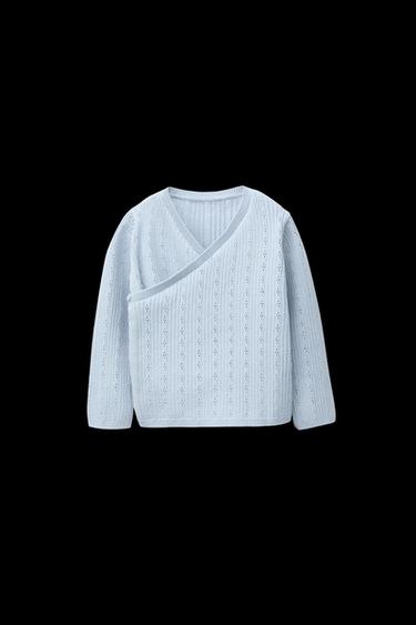 CROSSOVER CUTWORK CARDIGAN - Light blue by Zara - Image 0