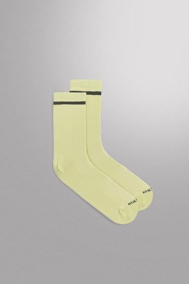 Zara RUNNING SOCKS PACK OF 2 - Light lime green