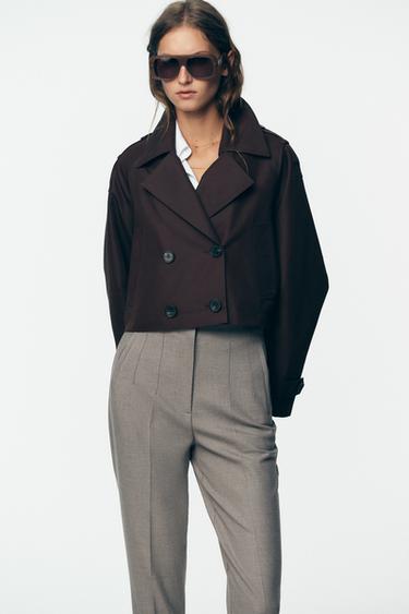 PANTALON TAILLE HAUTE - Marron clair de Zara - Image 3