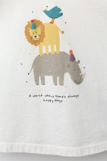 T-SHIRT ANIMAUX - Écru de Zara - Image 3