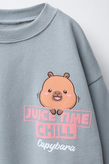 SWEAT IMPRIMÉ CAPYBARA CAPYFUN © - Gris bleu de Zara - Image 2