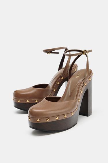 LEATHER PLATFORM SHOES - Brown by Zara - Image 2