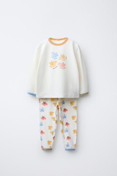 2-6 YEARS/ BIRD PRINT PYJAMAS - Ecru by Zara
