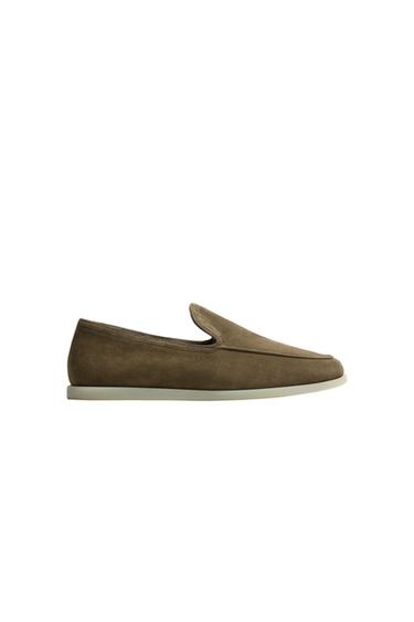 CASUAL LEATHER LOAFERS - Grey by Zara