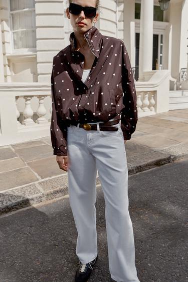 BLOUSON BOMBER À POIS - Marron chocolat de Zara - Image 0