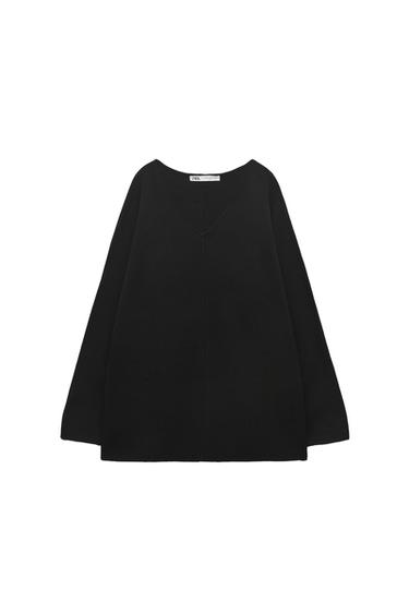 KNIT SWEATER WITH FRONT SEAM