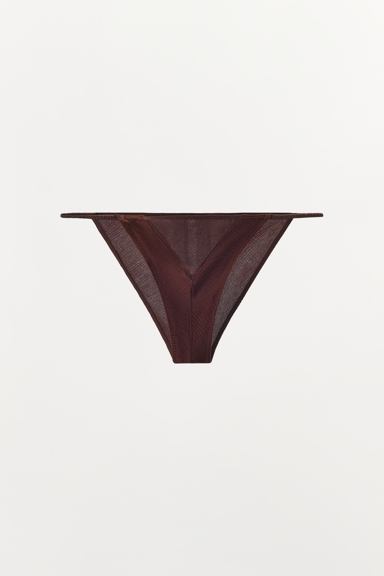 100% SILK COMBINED BRIEFS — Dark brown
