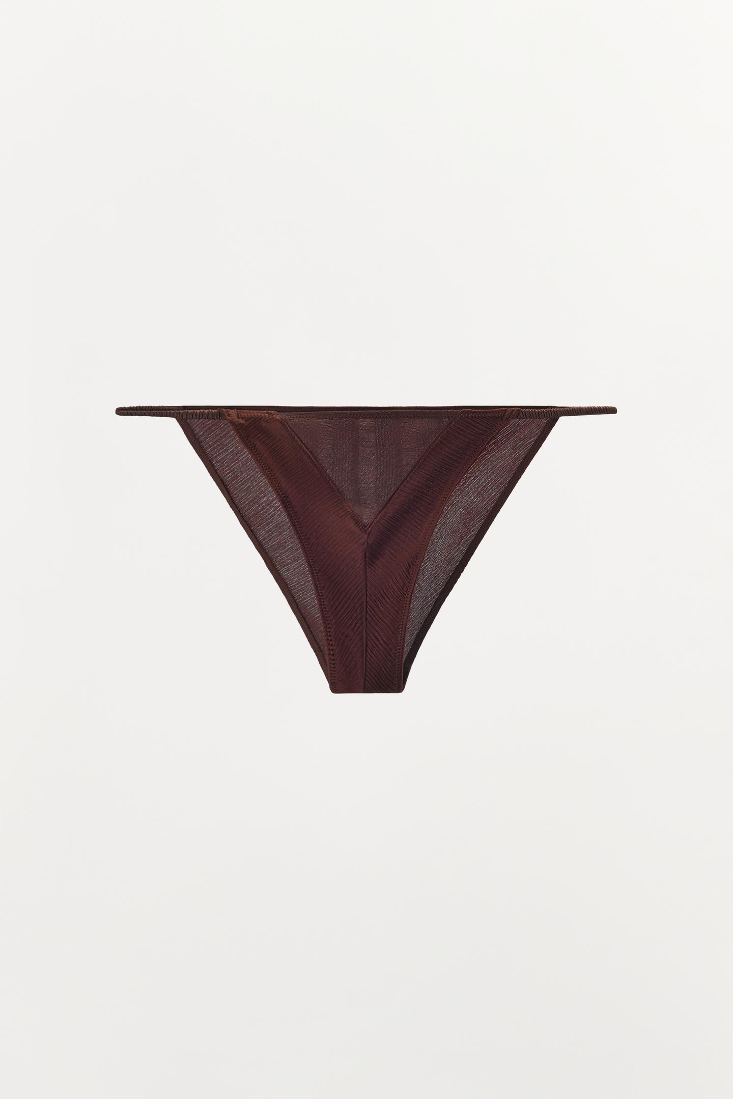 Трусы-брифы Combined, шёлк — Zara, цвет: Тёмный коричневый — фото 4