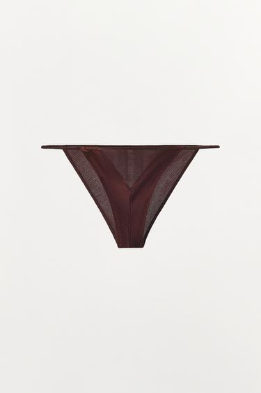 100% SILK COMBINED BRIEFS — Dark brown 1