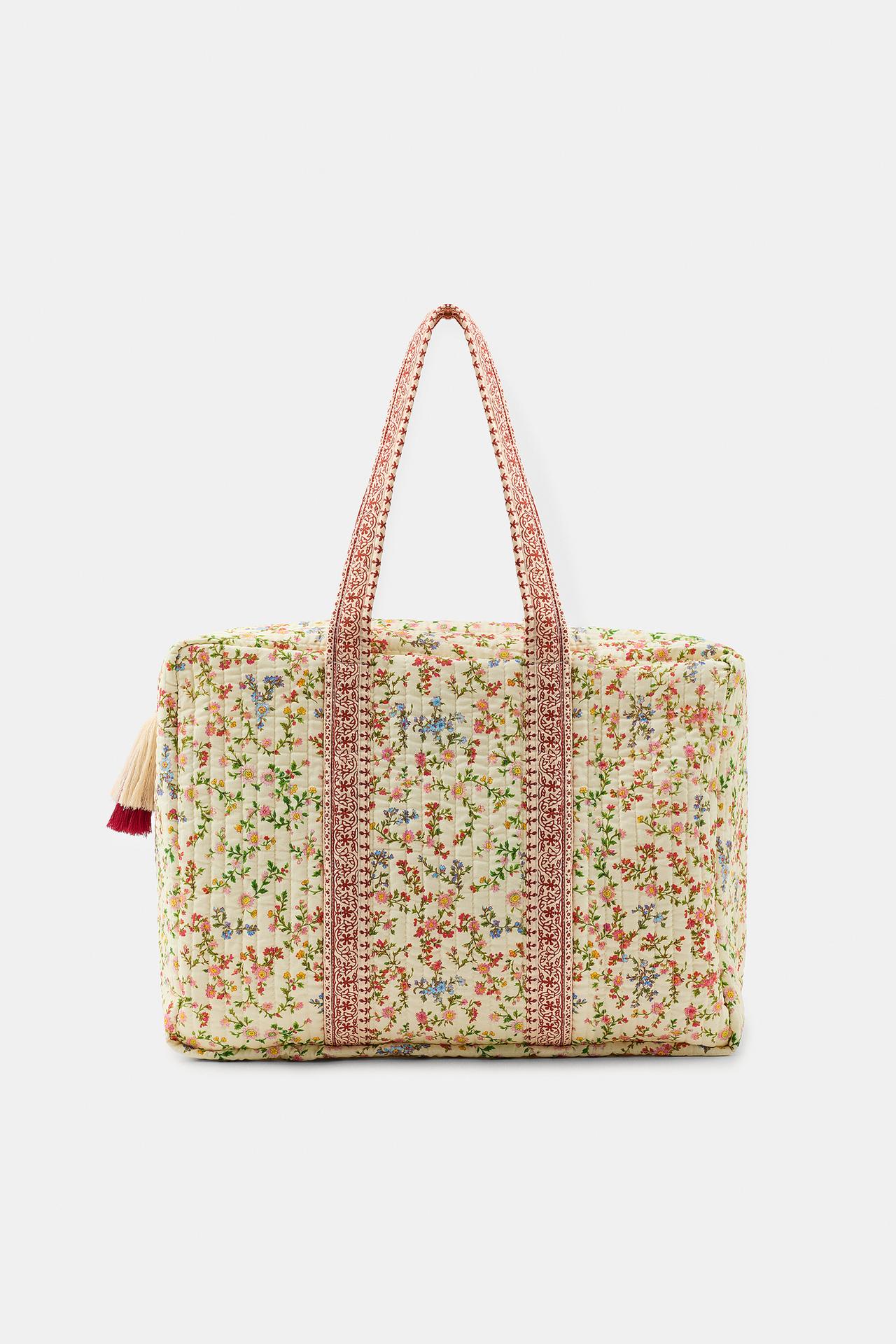 FLORAL PRINT QUILTED BAG — only one