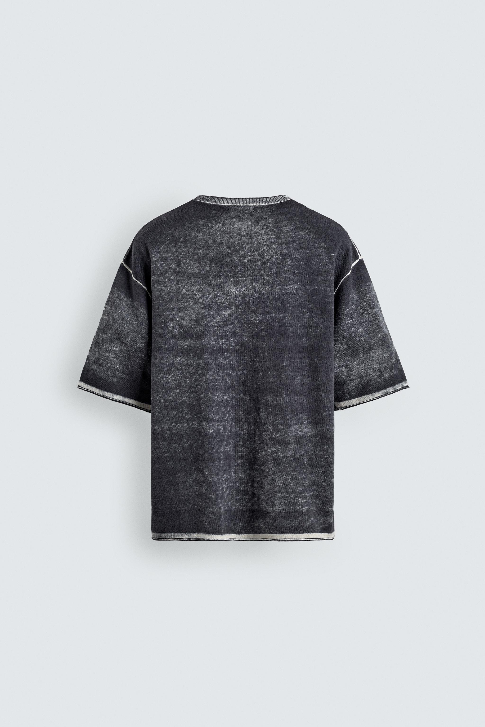 T-SHIRT EN MAILLE À IMPRIMÉ DÉLAVÉ