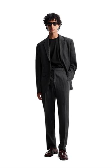 PINSTRIPE SUIT TROUSERS - Navy blue by Zara - Image 0