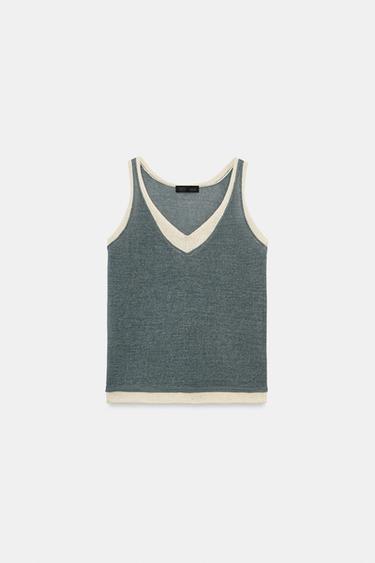 ҚҰРАМА ТОҚЫМА ТОП - Көк Zara компаниясынан