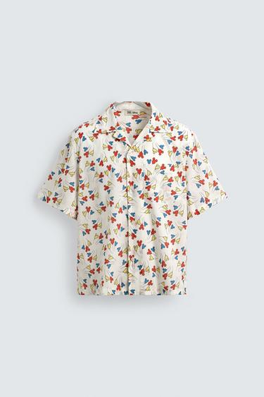 OVERHEMD MET BALLON-MICKEY MOUSE HARRY LAMBERT FOR ZARA X DISNEY - Wit van Zara