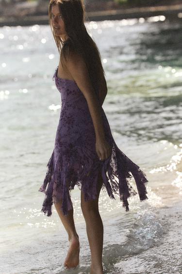 ROBE EN TULLE FLOQUÉE À VOLANTS - Lilas de Zara - Image 3