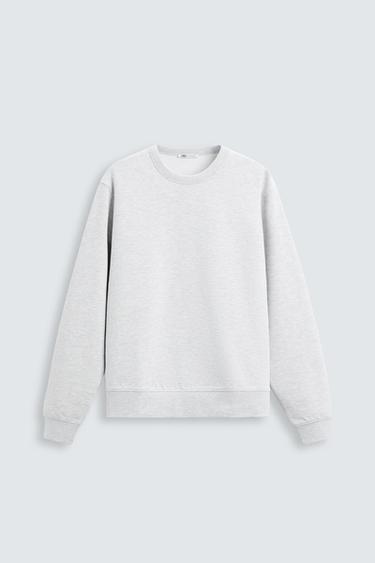 Zara BASIC CREWNECK SWEATSHIRT - SILVER UNIVERSE
