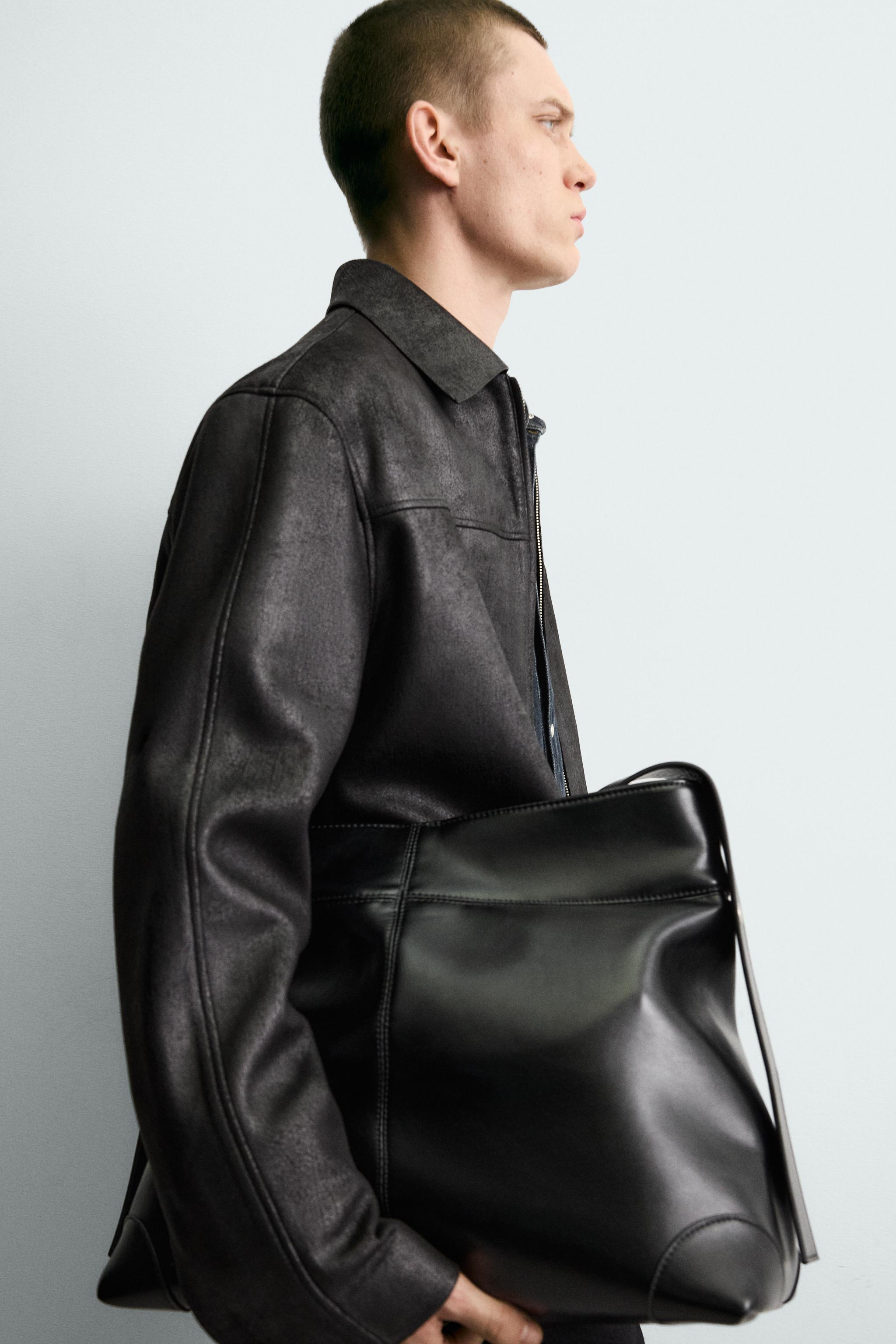 BLOUSON EN MATIÈRE SYNTHÉTIQUE DÉLAVÉ