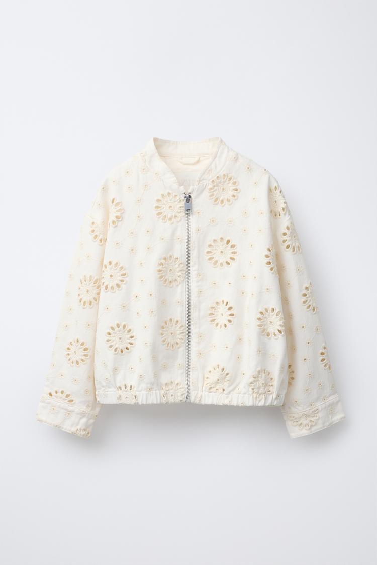 CAZADORA BORDADO SUIZO Blanco ZARA Chile - Main Image