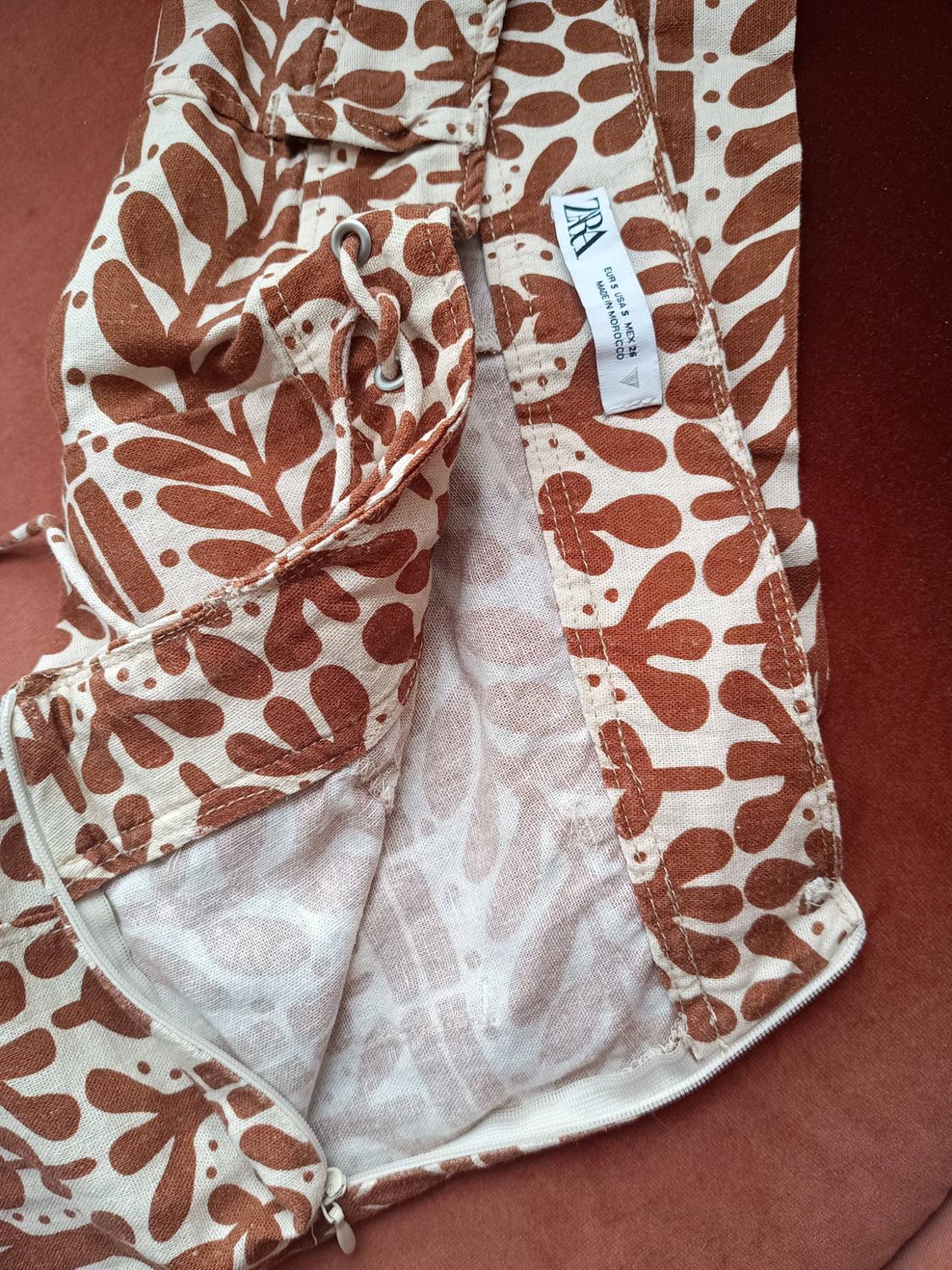 PRINTED LINEN BLEND SHORTS - Image 3
