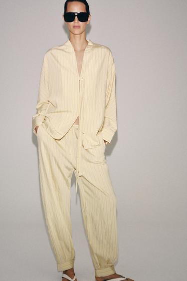 Zara ZW COLLECTION STRIPED SLOUCHY PANTS - Printed - Image 0