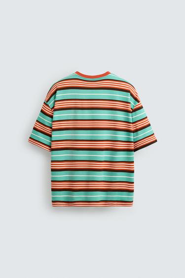 STRIPED EMBROIDERED T-SHIRT © OTIS KWAME KYE QUAICOE - Green by Zara - Image 7