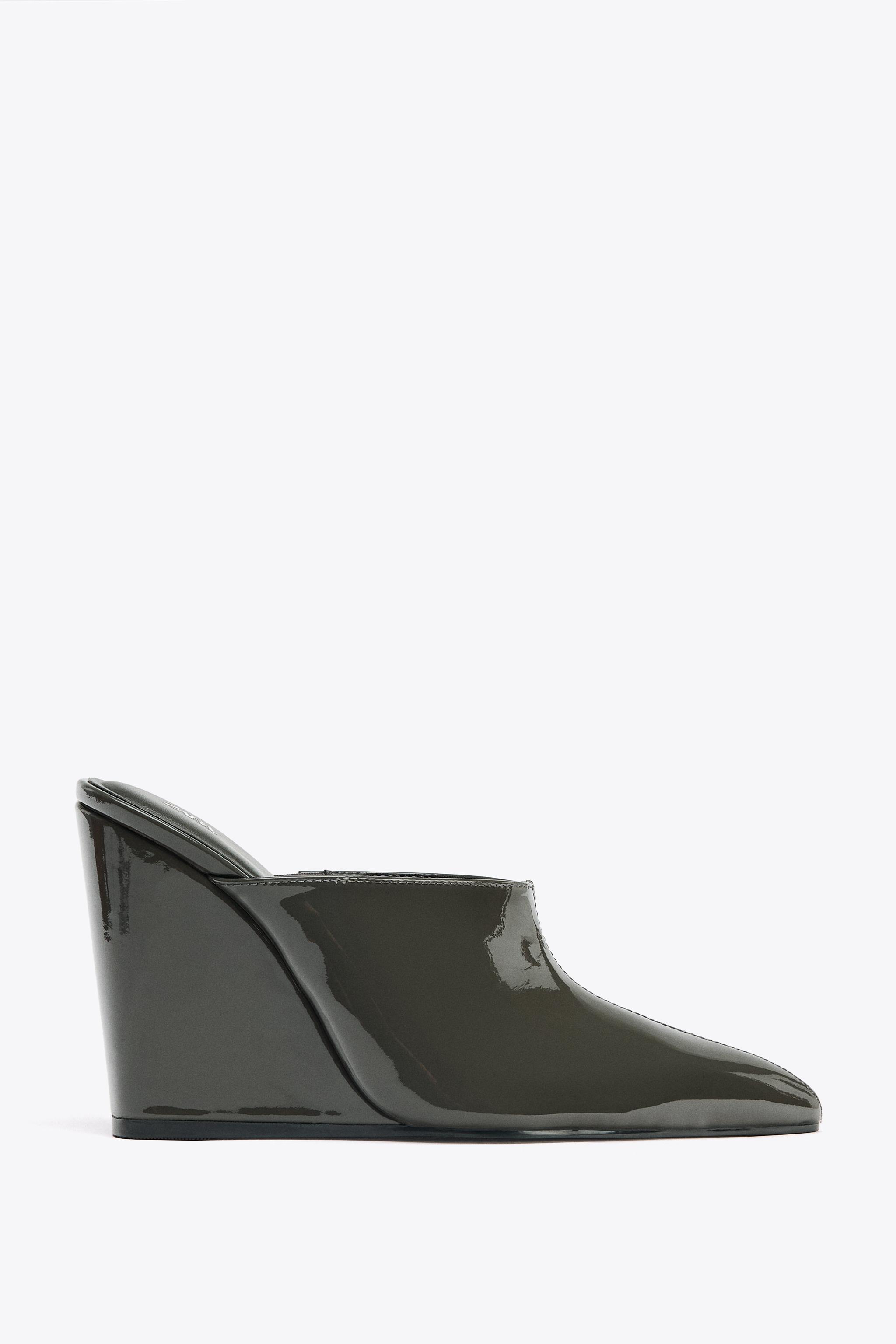 スペイン発送 ZARA レザー プラットフォーム ウェッジ 今季新作 スペイン発送 ZARA レザー プラットフォーム ウェッジ 今季新作