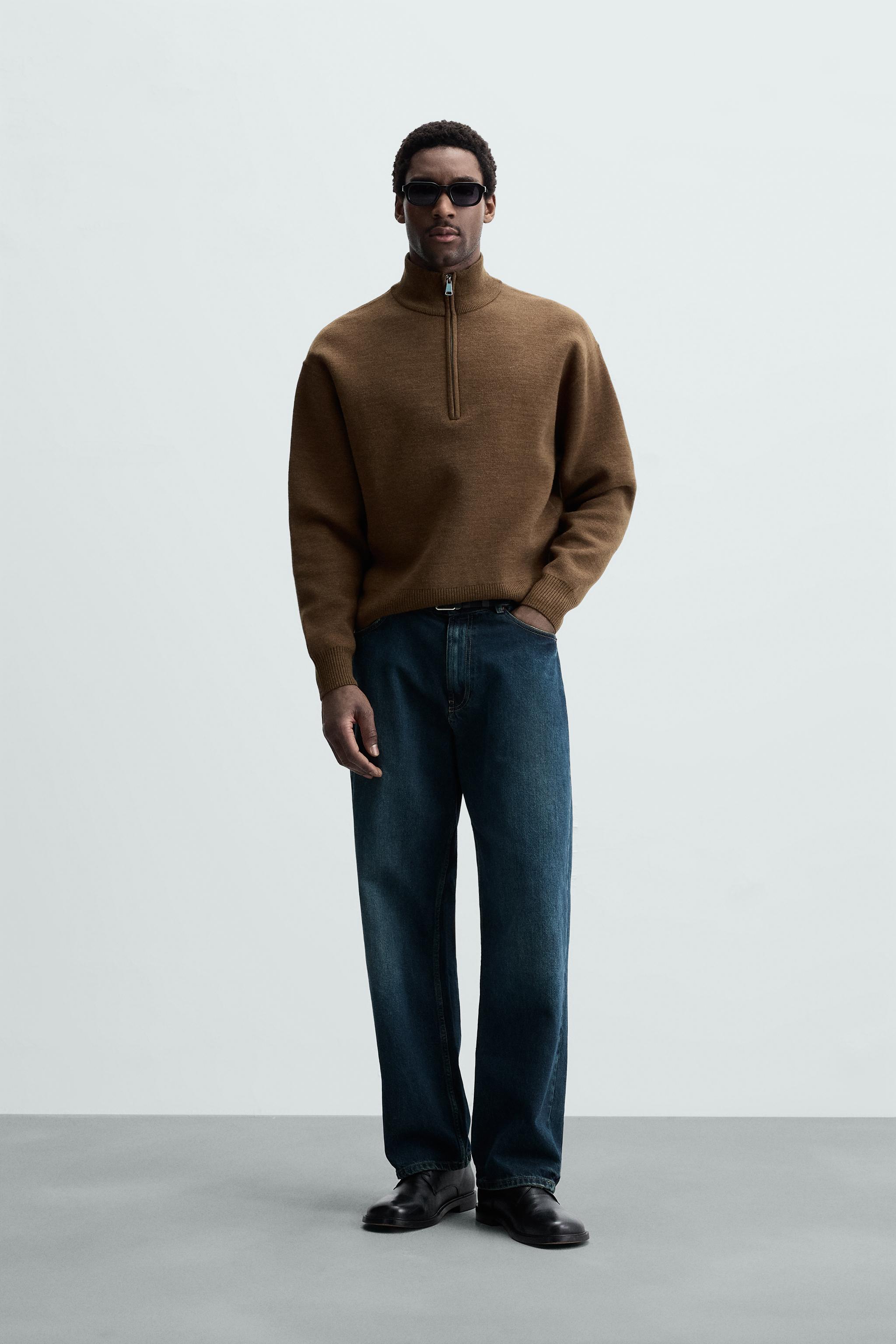 ZIP-COLLAR SWEATER - Grey | ZARA New Zealand