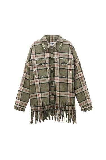 WOOL BLEND CHECK OVERSHIRT