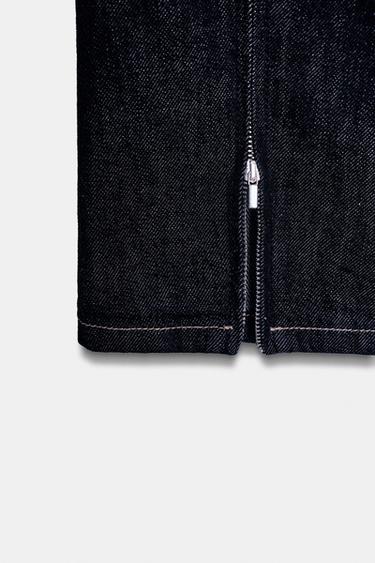 TRF JEANS WITH SIDE ZIPS - Dark indigo by Zara - Image 7