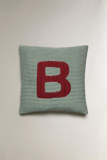 KINDERKISSEN MIT BUCHSTABE B BESTICKT - Grün von Zara - Bild 0