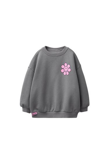 SMILEYWORLD® FLORAL SWEATSHIRT - Grey by Zara - Image 0