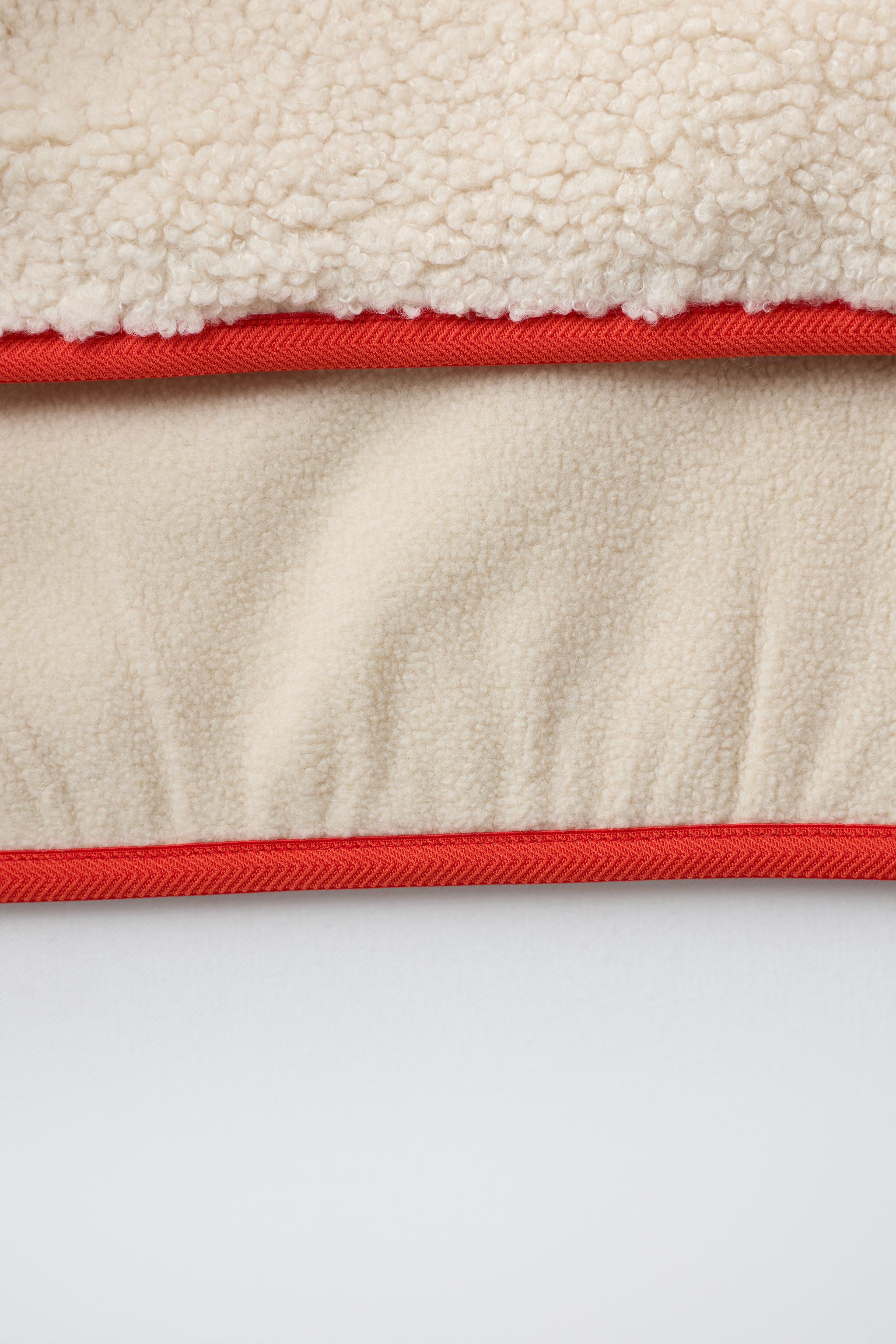 COLORBLOCK FAUX SHEARLING JACKET