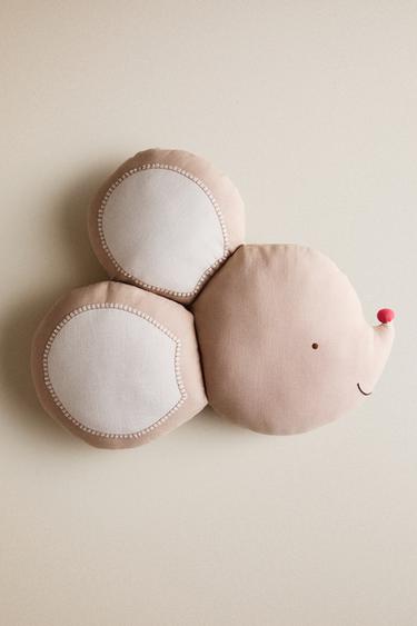 Zara KIDS' MOUSE CUSHION - 淺米色