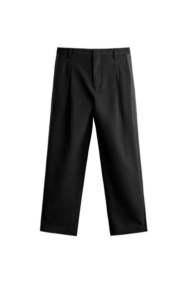 100% ウール タキシードスーツパンツブラックZaraの100% ウール タキシードスーツパンツ - ブラック