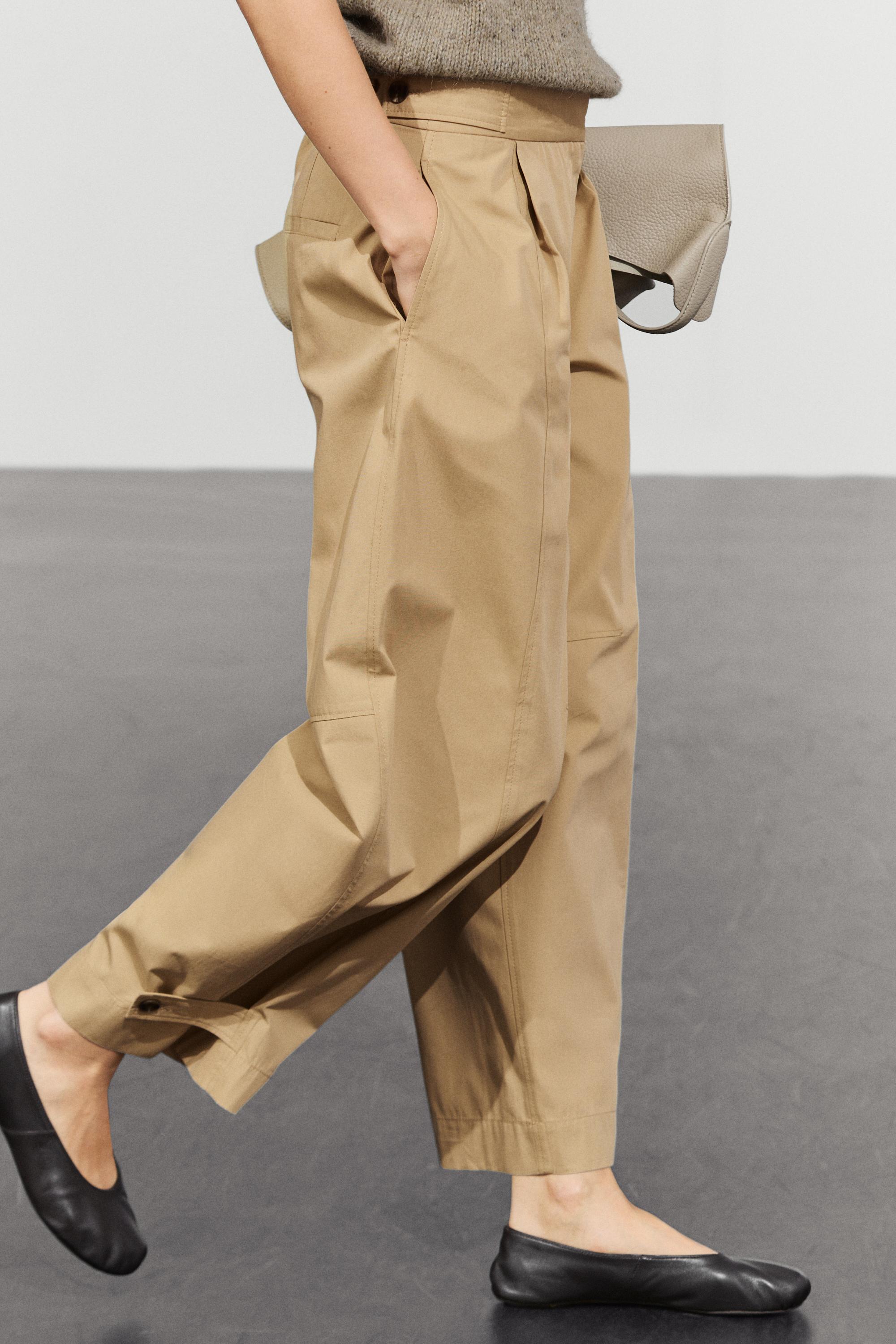 Pantalon barrel à détail bas 100 % coton