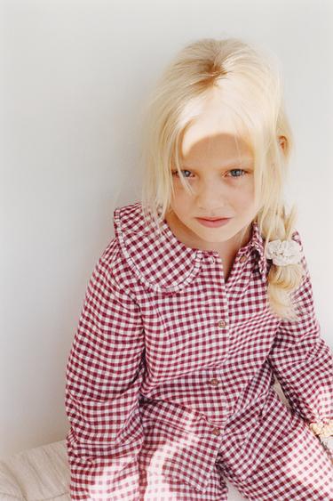 2-6 YEARS/ GINGHAM PYJAMAS — Burgundy 1