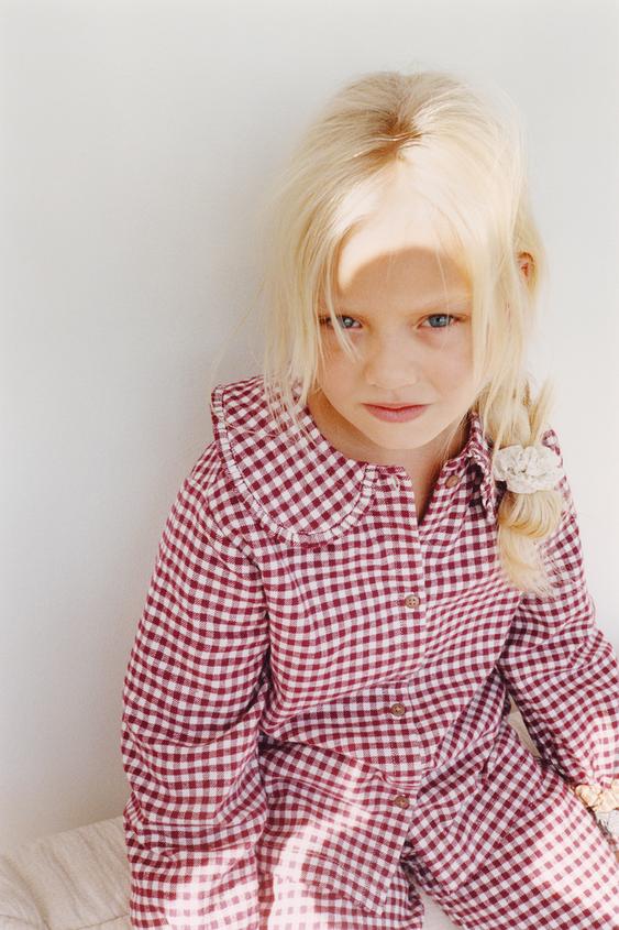 2-6 YEARS/ GINGHAM PYJAMAS - Burgundy by Zara - Image 0