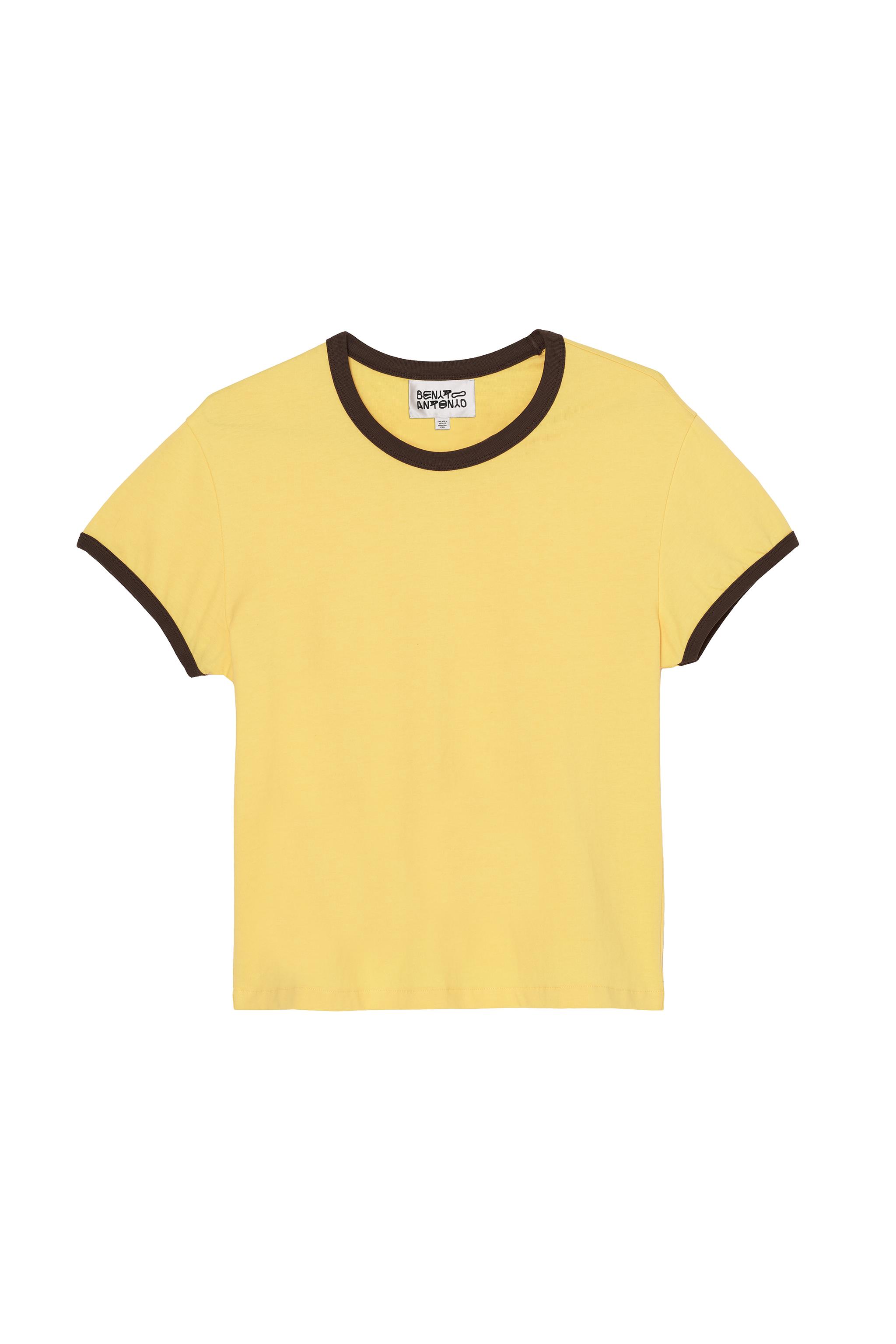 SLIM FIT RIB CONTRAST T-SHIRT — Yellow