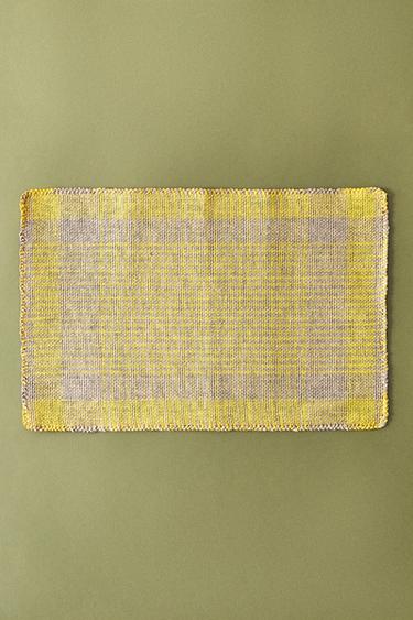 CHECKED PAPER PLACEMAT - Yellow by Zara - Image 5