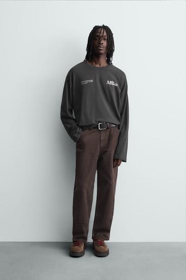 SLOGAN PRINT T-SHIRT - Dark anthracite by Zara - Image 0