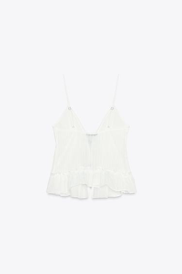 CONTRAST TIE TOP - Ecru by Zara - Image 5