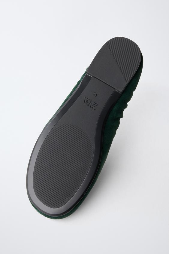 BALLERINES EN CUIR FRUIT OF THE LOOM™ - Vert de Zara - Image 6