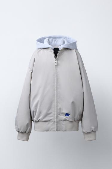 COMBINED BOMBER JACKET WITH DETACHABLE HOODIE - Ice by Zara - Image 0