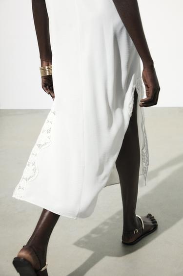 ROBE LONGUE CROCHET - Blanc de Zara - Image 3