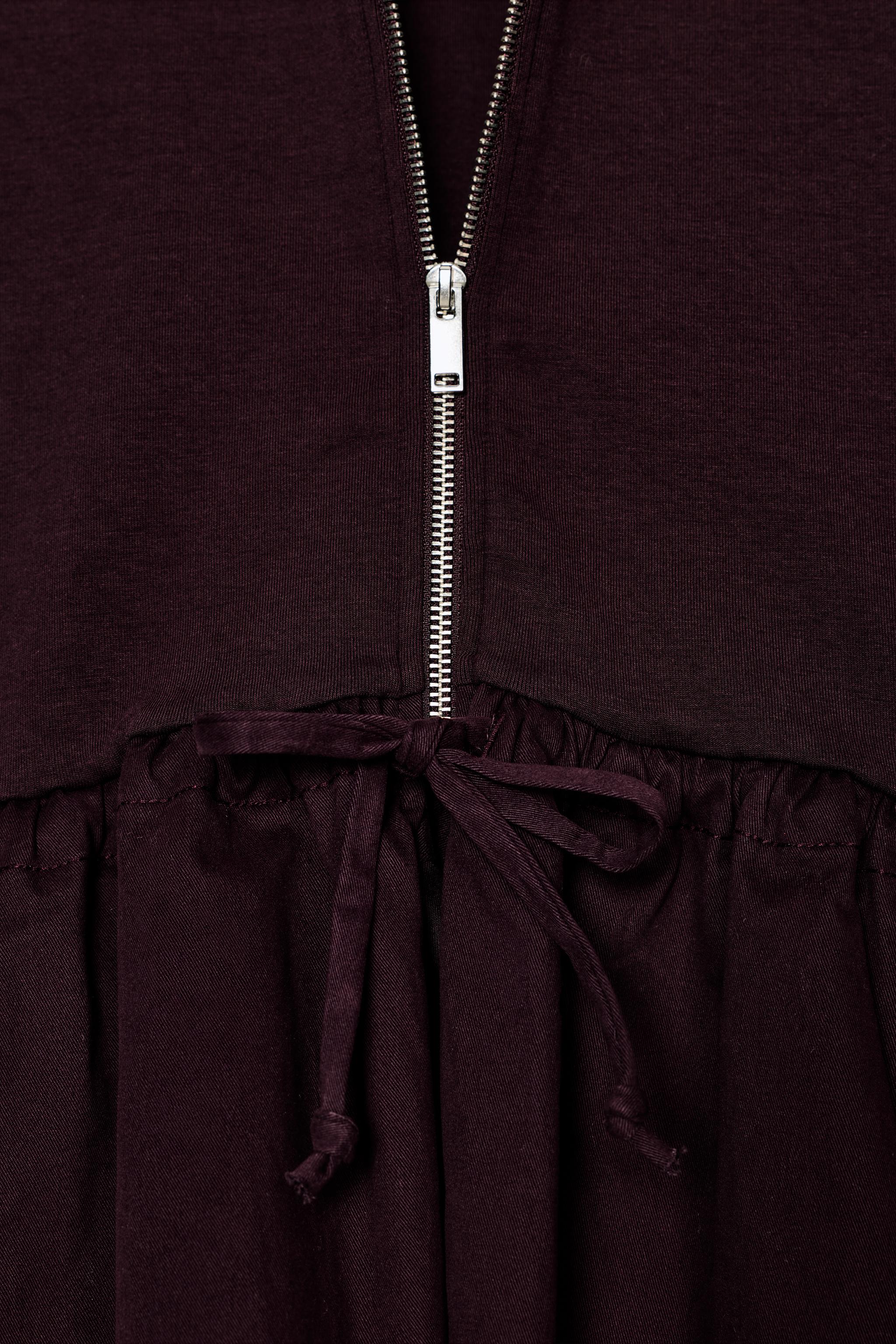 CONTRASTING PEPLUM BOMBER JACKET